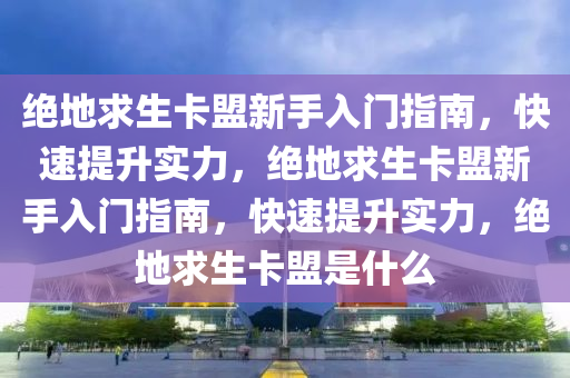 绝地求生卡盟新手入门指南，快速提升实力，绝地求生卡盟新手入门指南，快速提升实力，绝地求生卡盟是什么