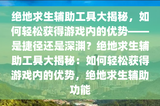 绝地求生辅助工具大揭秘,如何轻松获得游戏内的优势——是捷径还是深渊?绝地求生辅助工具大揭秘:如何轻松获得游戏内的优势,绝地求生辅助功能